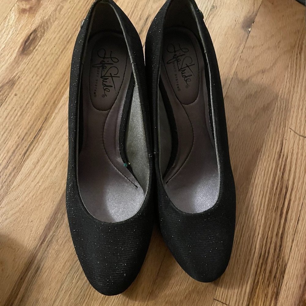 Parigi Black Sparkle Heels